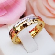 Pierścionek obrączka złota kryształki stal chirurgiczna 316L