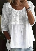 Bluzka damska z patchworkowym haftem XL