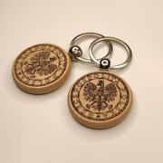 DREWNIANY BRELOK DO KLUCZY grawer Rzeczpospolita Polska 15 szt.