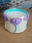 Naturalna świeca sojowa ceramika artystyczna rękodzieło rzeźba kwiaty