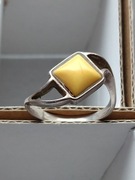 Pierścionek z bursztynem srebro 925 17,2mm