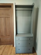 Hauga Ikea szara szafa otwarta z 3 szufladami 