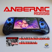 Konsola do gier ANBERNIC RG556 | Niebieska | AMOLED | Karta SD256GB + Etui