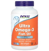 ULTRA OMEGA-3 NOW FOODS 1000mg 2x180 kaps. 500EPA 250DHA (dostawa ok.7 dni)