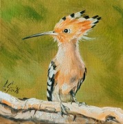 A.Giża DUDEK obraz olejny 20/20 cm PTAK PTAKI 