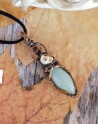 Wisiorek fiolka trucizny awenturyn howlit miedź antyczna jesień halloween