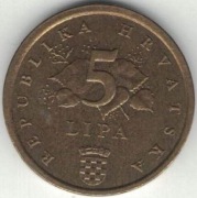 Chorwacja 5 lipa lip 1997 - 18 mm - nr 3