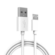 Kabel Ładowania microUSB i USB-A Przewód 1m 3A Adapter Micro do USB - Biały