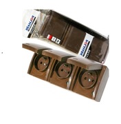 Gniazdo hermetyczne natynkowe gnh3 brąz brązowe polmark bravo z uziemieniem