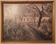 Dworek jesienią - Stanisław Kamocki, olej na płótnie