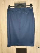 245 Granatowa ołówkowa spódnica biurowa za kolano rozmiar M