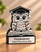 Statuetka sowa srebrna Dziękujemy prezent dla nauczyciela wychowawcy