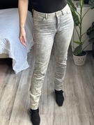 Madeleine M bawełniane spodnie brokat zdobienie szare srebrne