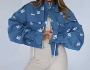 Stylowa kurtka jeans BG Popcorn NIEBIESKA, Brandenburg Couture S