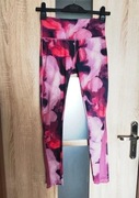 Różowo fioletowe legginsy z siateczką rozmiar XS-S siłownia bieganie zumba