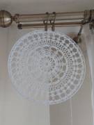 Handmade biała serwetka szydełko na obręczy rękodzieło ażurowe