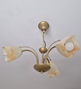 lampa sufitowa żyrandol alfa 367 wisząca 3 klosze złoto mosiądz