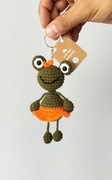 Brelok, zawieszka, żaba, żabka, szydełko, maskotka 