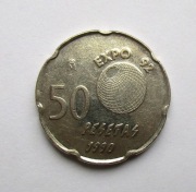 50 Peset 1990 r. Expo 92 Jan Karol