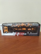 Ciężarówka Truck King z Lawetą i Autkami Die-Cast Metal WGT Car 3+