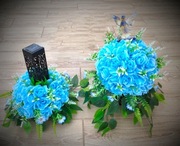 Stroik kompozycja komplet cmentarz z aniołkiem i lampką solarną