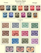 GG, duży zbiór znaczków mieszanych na podlepce na 8 kartach albumowych