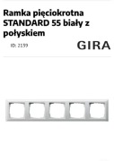 Ramka pięciokrotna Biały połysk Gira Standard 55