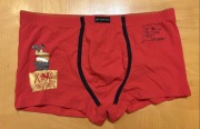 Czerwone męskie bokserki świąteczne marki Atlantic MH-753 z bawełny