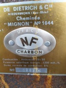 kominek na węgiel drewno do wystroju DE DIETRICH Kominek Mignon nr 1644 