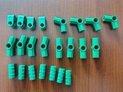 LEGO Technic zestaw 23 zielonych elementów łączeniowych osi (oś)
