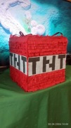 Piniata TNT bomba klocek z Minecrafta na urodziny dla dzieci!!!