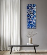 Srebrne Liście | OBRAZ malowany RĘCZNIE