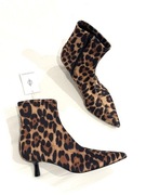 STRADIVARIUS botki na obcasie kitten kaczuszka panterka print NOWE 36