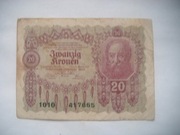 Banknot AUSTRIA  - 20 Koron 1922 r. 