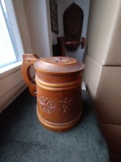 Stare drewniane naczynie huculskie - konew huculszczyzna