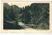 Pocztówka.  Tatry. Kominy w Dolinie Strążyskiej.