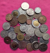 Zestaw Starych monet świata Mix Ponad 40szt Różne stany Tak jak na foto