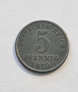269. Moneta Niemcy 5 fenigów 1920 rok G 