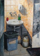 Jan Kaźmierczuk  "Umywalka II" olej 50 na 70 cm