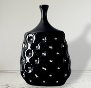 Nowy ceramiczny wazon z kryształkami Glamour Elegancka czerń Zestaw 2szt