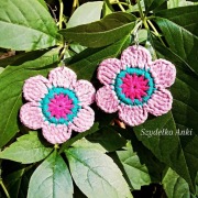 Kolczyki na szydełku kwiatki
