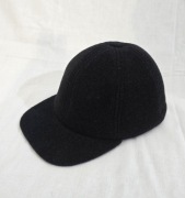 Wełniana kaszmirowa czapka z daszkiem toczek rozm. 57 M zimowa ciemnoszara