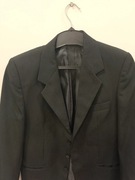 Męski garnitur trzyczęściowy, spodnie, marynarka oraz kamizelka, czarny 