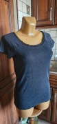 bluzka T-shirt BENETTON czarna bawełna S/M