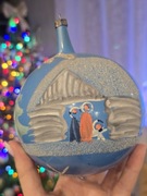 Bombka prl duża malowana szklana retro bańki bombki choinkowe vintage 