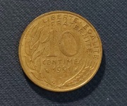 Moneta Francja 10 centymów 1991