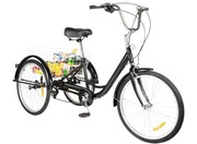 Nowy rower trójkołowy 24 " CZARNY - 8 biegów