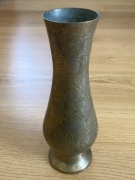 Stary wazon mosiądz grawerowany wys. 24 cm cudo ANTYK