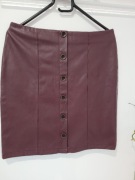 Nowa piękna wiśniowa spódnica imitacja skóry Beloved rozmiar L