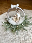 kula śnieżna szopka stroik świąteczny podświetlany 